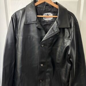 Milano Black Leather Trench Coat for Men